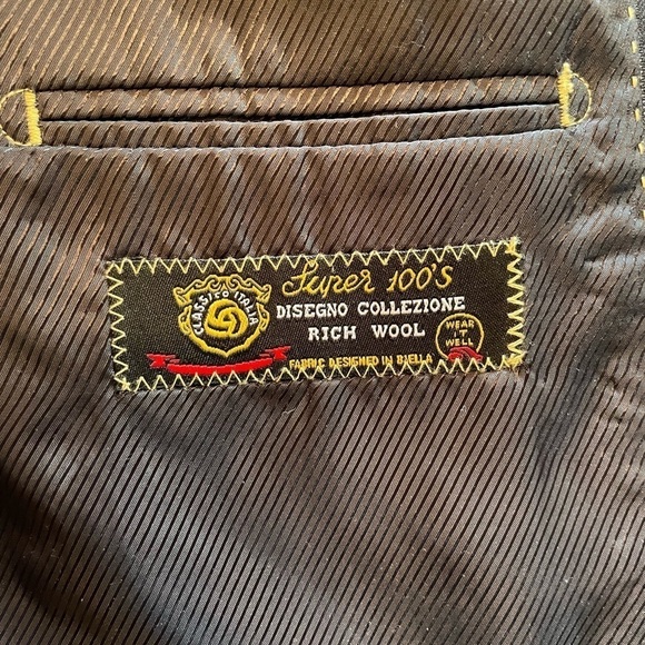 Luca Rossi Mens 3 Button Pin Stripe Wool 36 x 36 Regular Black Grey Pin 2 Slacks - Picture 8 of 8